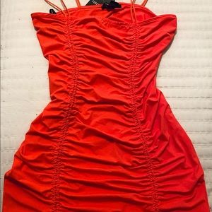 Neon Orange mini dress